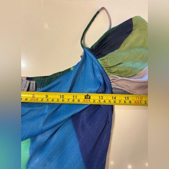 Anthropologie BL-nk Painterly Off-Shoulder Slip Dress Wedding Guest Prom | M - Picture 5 of 9